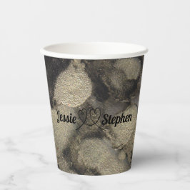 Hochzeitspapier Cup Black and Gold Tinten Pappbecher