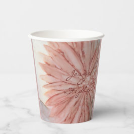 Hochzeitspapier Cup Elegante rosa Blume Pappbecher