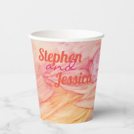 Hochzeitspapier Cup Pinksche Blume Pappbecher