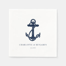 Hochzeitspapier für Navy Nautical Anchor Coastal Serviette