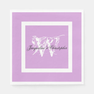Hochzeitspapier Mauve Modern Chic Monogram Names Serviette