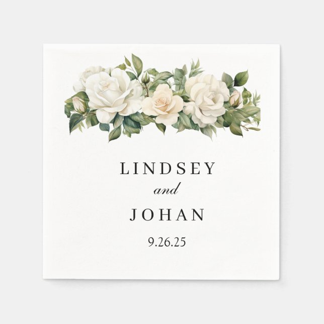 Hochzeitspapier Napkins Serviette (Vorderseite)