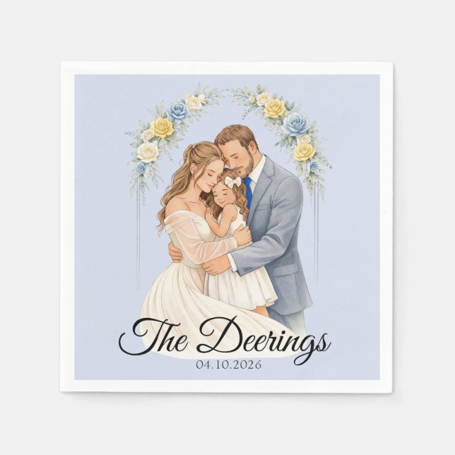 Hochzeitspapier Serviette (Vorderseite)