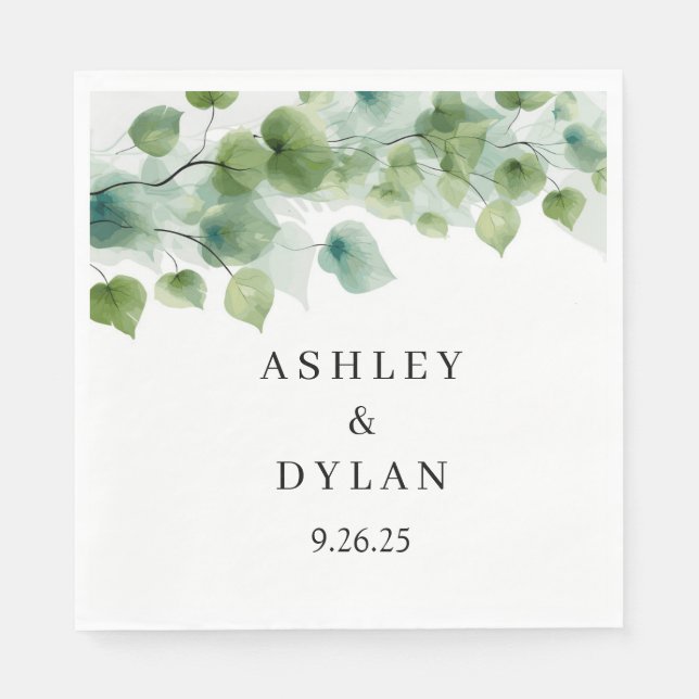 Hochzeitspapier Serviette (Vorderseite)