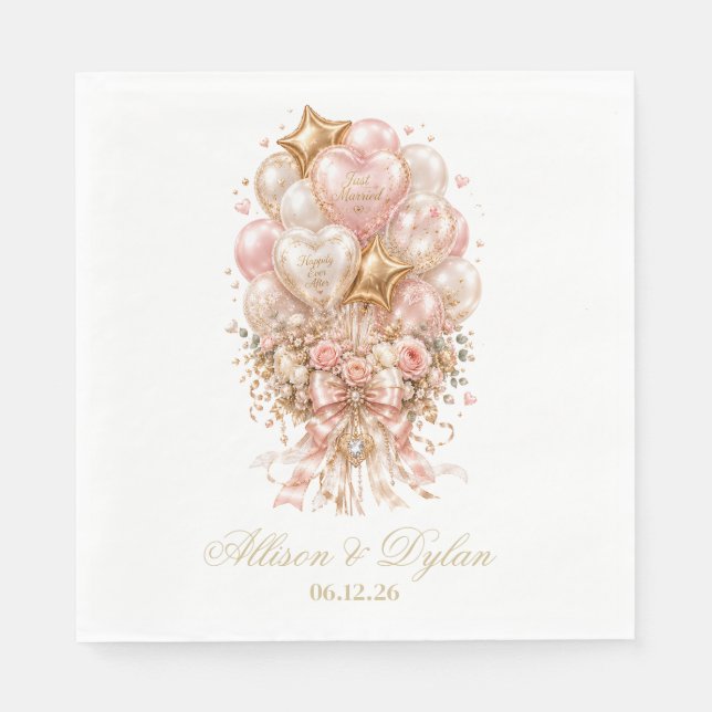 Hochzeitspapier Servietten (Vorderseite)