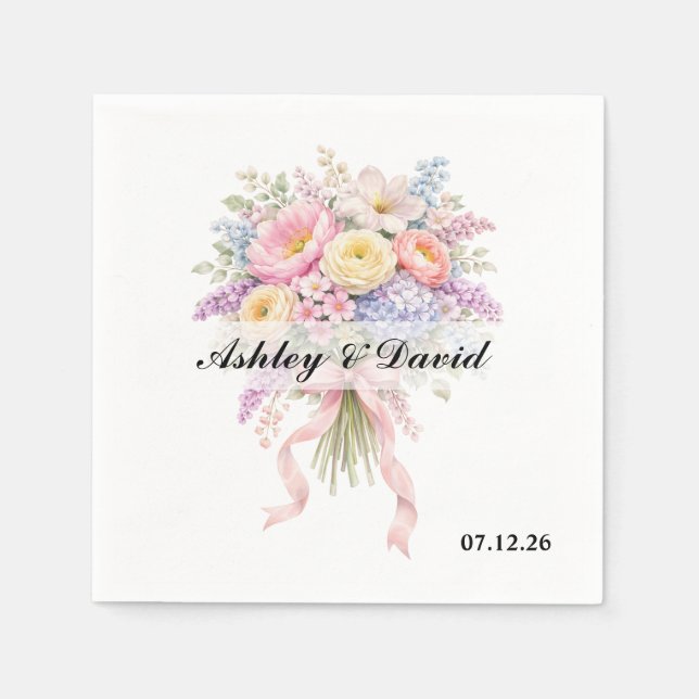 Hochzeitspapier Servietten (Vorderseite)