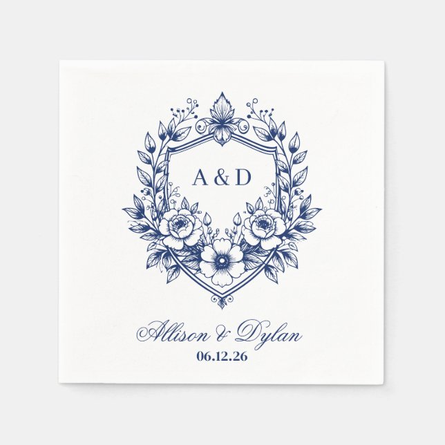 Hochzeitspapier Servietten (Vorderseite)