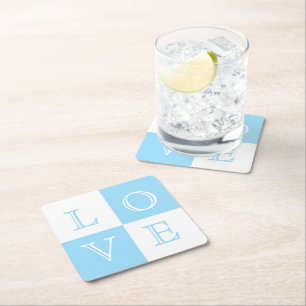 Hochzeitspapier-Untersetzer-Set der Liebe Rechteckiger Pappuntersetzer