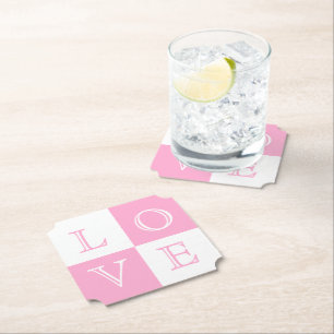 Hochzeitspapier-Untersetzer-Set der Liebe Untersetzer