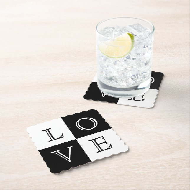 Hochzeitspapier-Untersetzer-Set der Liebe Untersetzer (Vor Ort)