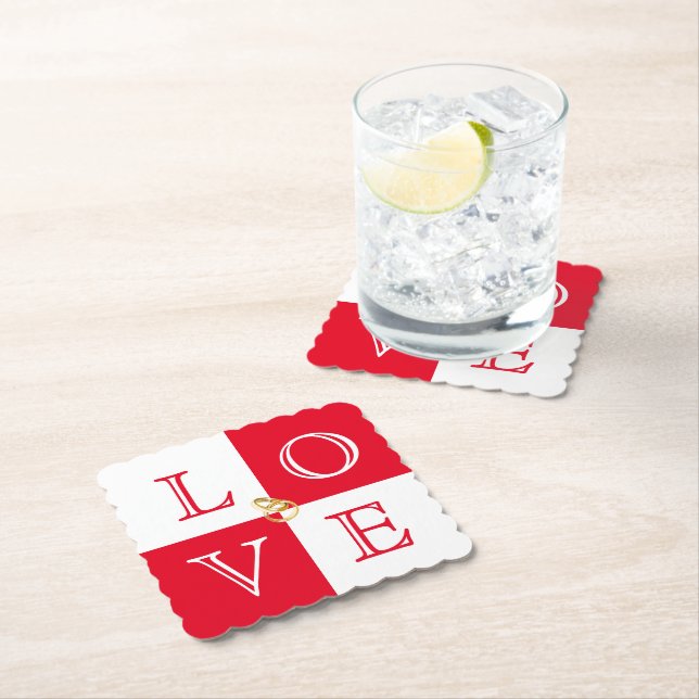 Hochzeitspapier-Untersetzer-Set der Liebe Untersetzer (Vor Ort)