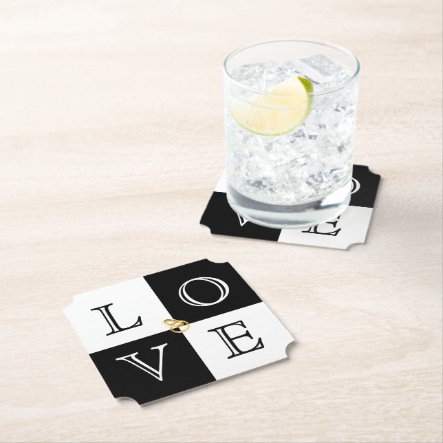 Hochzeitspapier-Untersetzer-Set der Liebe Untersetzer (Vor Ort)