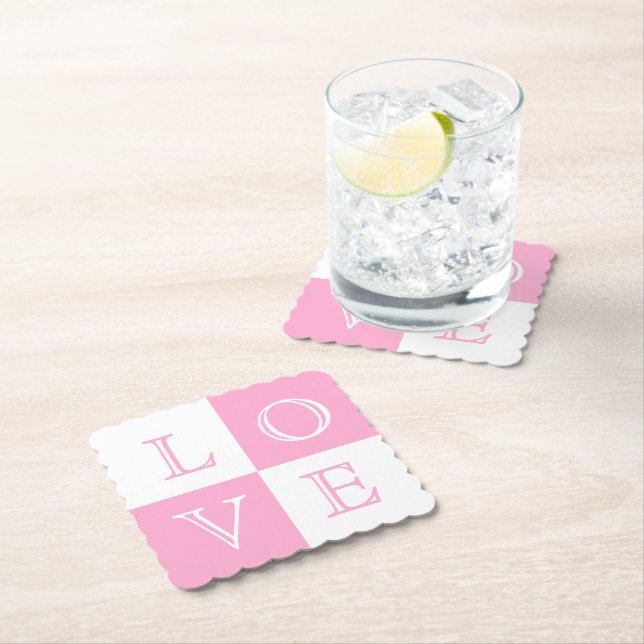 Hochzeitspapier-Untersetzer-Set der Liebe Untersetzer (Vor Ort)