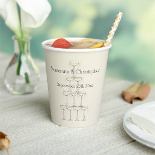 Hochzeitspapierbecher Champagnergläser Pappbecher
