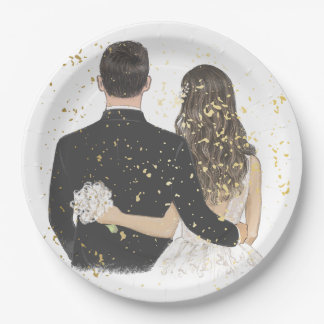 Hochzeitspapierplatte 2 pappteller