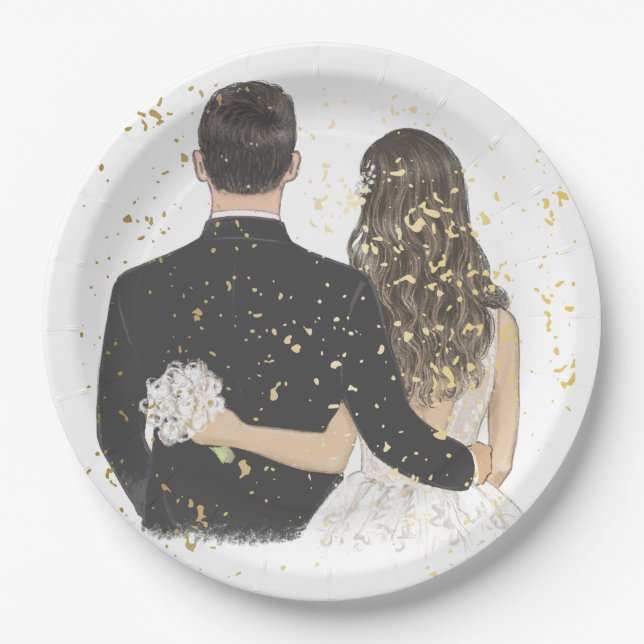 Hochzeitspapierplatte 2 pappteller (Vorderseite)