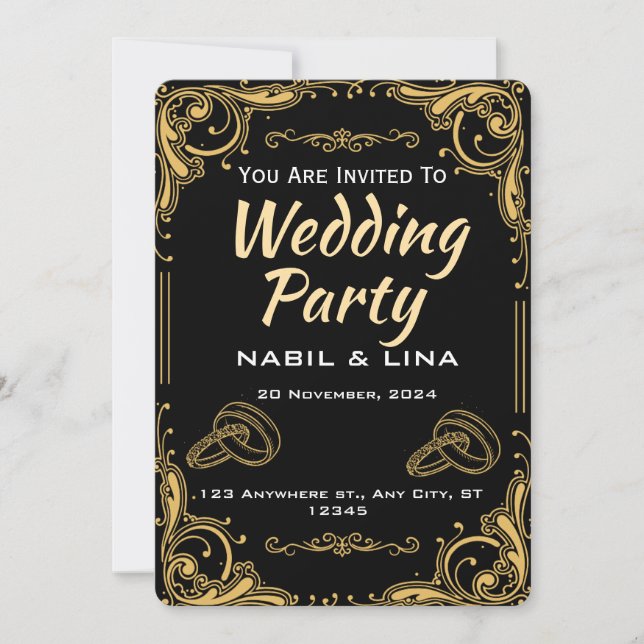 Hochzeitsparty Einladung (Vorderseite)
