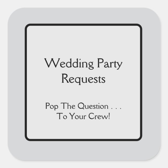 Hochzeitsparty Quadratischer Aufkleber (Vorderseite)