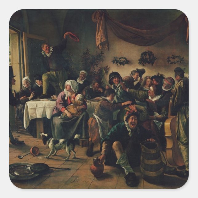Hochzeitsparty Quadratischer Aufkleber (Vorderseite)