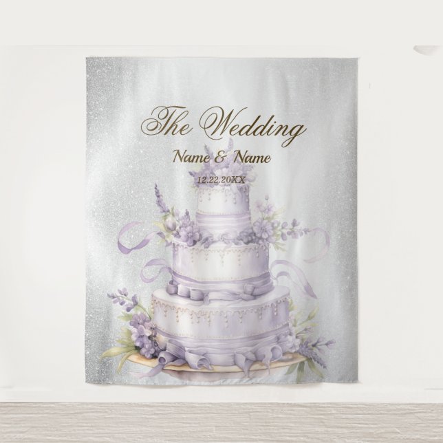 Hochzeitsparty Silver Glitzer Sparkle Elegante Wandteppich (Vorderseite)