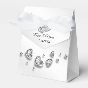 Hochzeitsparty Silver Hearts Gray Elegant Geschenkschachtel