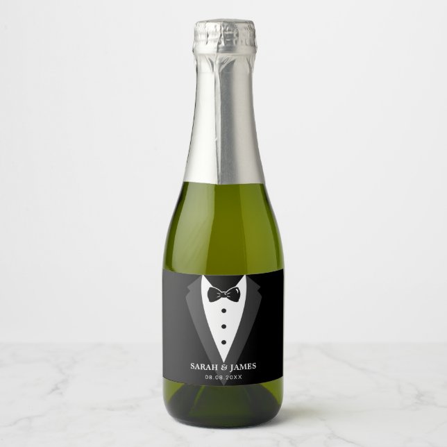 Hochzeitsparty Sparkling Weinflasche (Vorderseite)