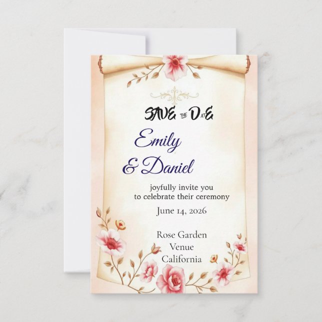 Hochzeitspartyschmuck Save The Date (Vorderseite)