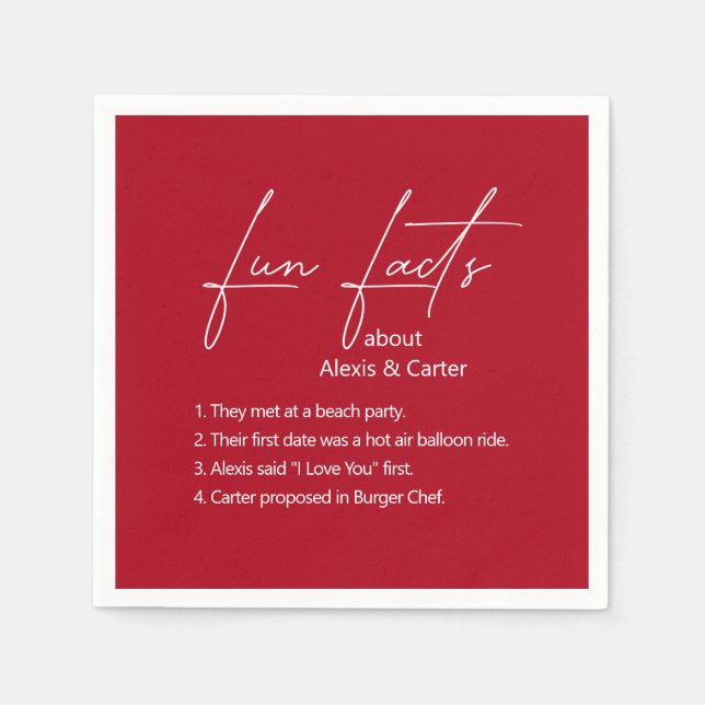 Hochzeitspass - Fakten über Rot Serviette (Vorderseite)
