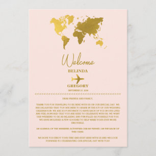 Hochzeitspass Gold Blush Pink Reiseplan Programm