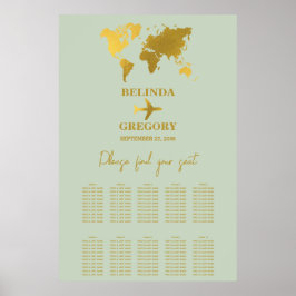 Hochzeitspass - Green Gold Seating Chart Poster
