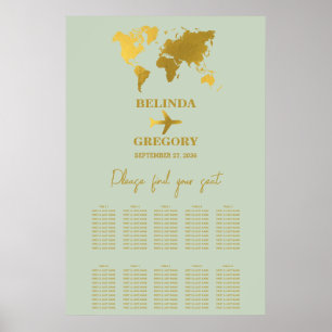 Hochzeitspass - Green Gold Seating Chart Poster