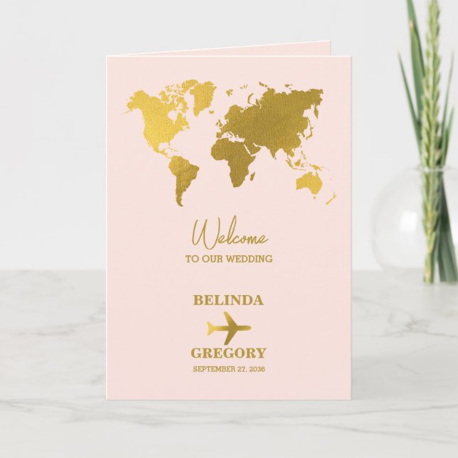 Hochzeitspass Rosa Gold Gottesdienstordnung Programm (Vorderseite)