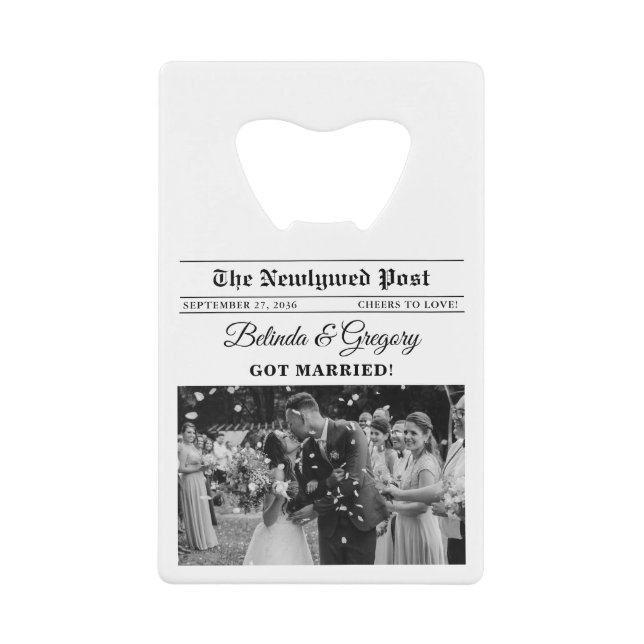 Hochzeitspass Schwarz-Weiß-Gastgeschenk Hochzeit Geldbeutel Flaschenöffner (Vorderseite)