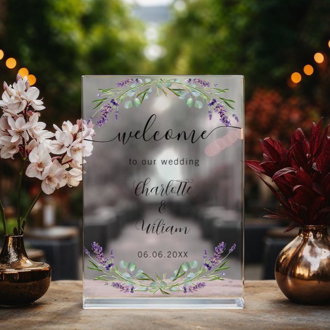 Hochzeitspaziergang Eukalyptus - Empfang Acrylschild (Von Creator hochgeladen)