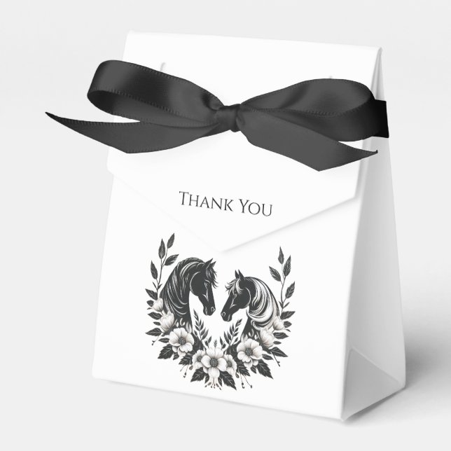 Hochzeitspferde und Blume Geschenkschachtel (Vorderseite)