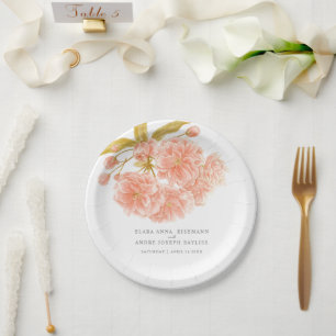 Hochzeitspfirsichblüte Pappteller