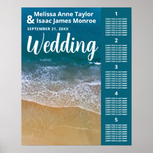 Hochzeitsplan für den Blue Sea Beach Poster