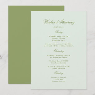 Hochzeitsplan-Karte für den Moss Green Estate Einladung