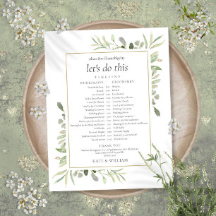 Hochzeitsplan mit Grünpflanzen Zeitachse