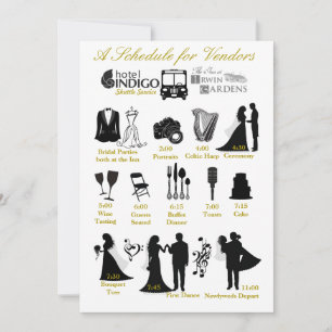 Hochzeitsplan Zeitplan für Lieferanten Einladung