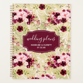 Hochzeitspläne für Burgund Grün & Blush Pink Flora Planer
