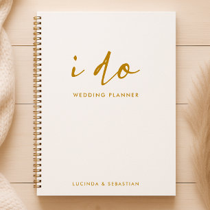 Hochzeitspläne Modernes Minimal Gold und Weiß Planer