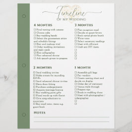 Hochzeitsplaner 4 Monate - 1 Woche Zeitleiste