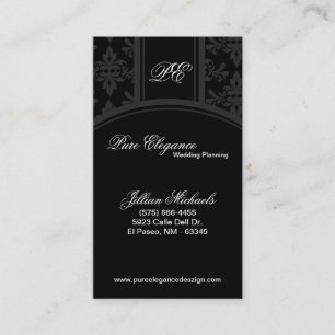 Hochzeitsplaner Damask Filigree Business Card Visitenkarte