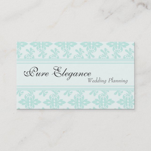 Hochzeitsplaner Damask Filigree Business Card Visitenkarte (Vorderseite)