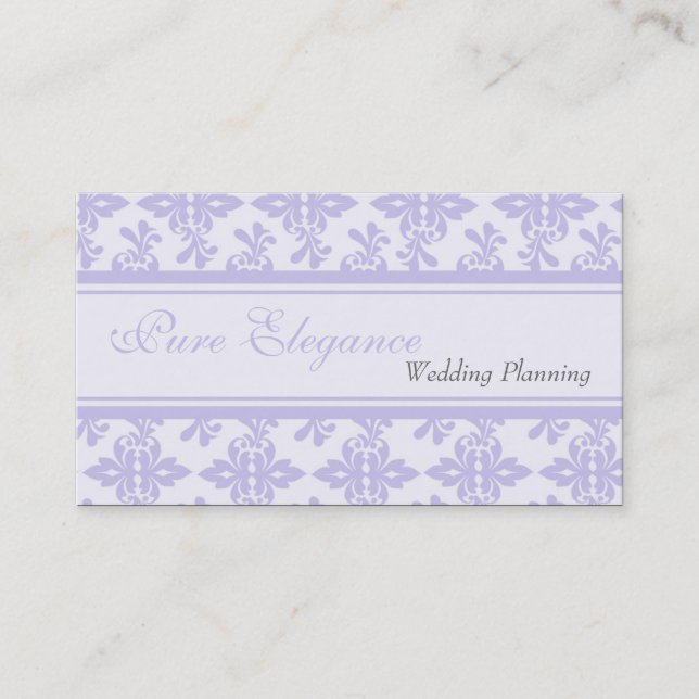 Hochzeitsplaner Damask Filigree Business Card Visitenkarte (Vorderseite)
