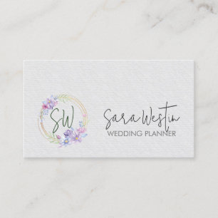 Hochzeitsplaner Floral Monogramm Visitenkarte
