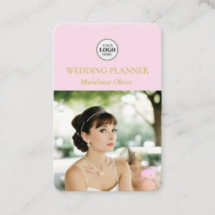 Hochzeitsplaner Foto Rosa QR-Code Visitenkarte