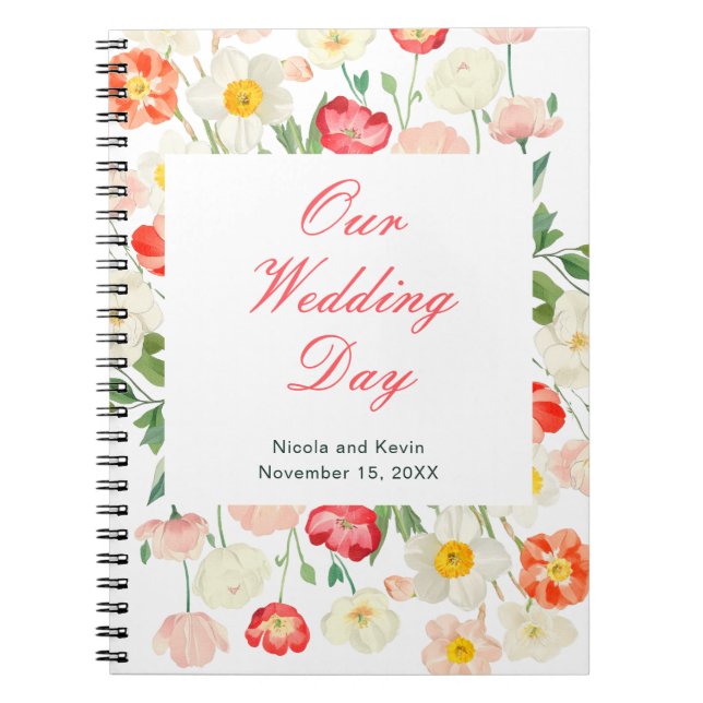 Hochzeitsplaner für Tulips und Daffodils Notizblock (Vorderseite)