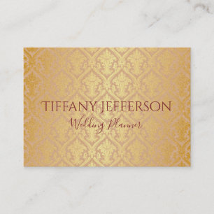 Hochzeitsplaner Gold Damask Visitenkarte